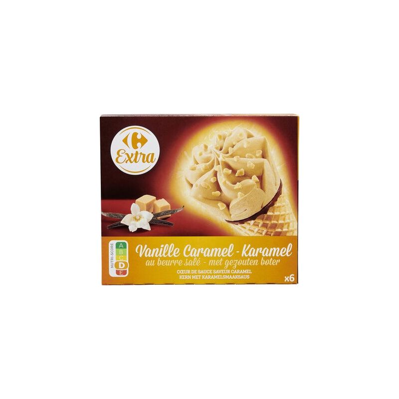 Crf Extra 426G Glace Vanille Caramel Beurre Salé X6 Cônes