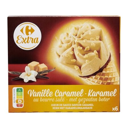 Crf Extra 426G Glace Vanille Caramel Beurre Salé X6 Cônes