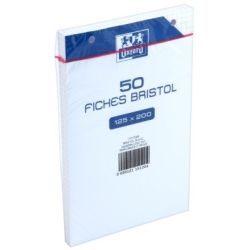 Oxford Lot De 5 Sachet 50 Fiches Bristol 125X200 Mm 5X5 Blanc