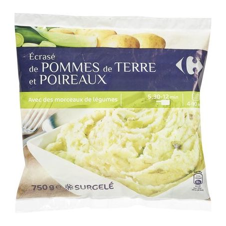 Carrefour 750G Ecrase Pdt/Poireaux Crf