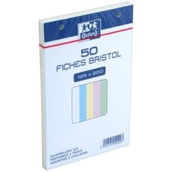 Oxford Fiches Bristol 125 X 200Mm Couleurs Assorties 5