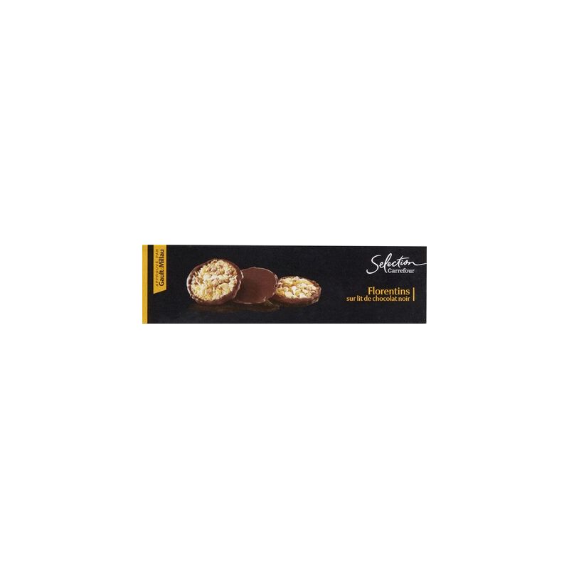 Carrefour Selection 90G Biscuits Florentins Sur Lit De Chocolat Noir Crf Sélection