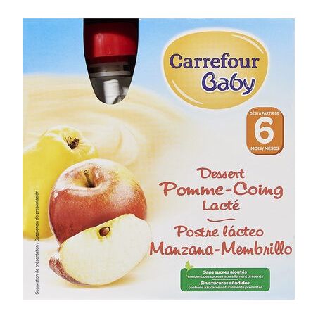 Carrefour 4X85G Grd.Lact.Pom.Coin 6M Crf