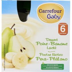 Carrefour 4X85G Grd.Lact.Poir Ban.6M Crf
