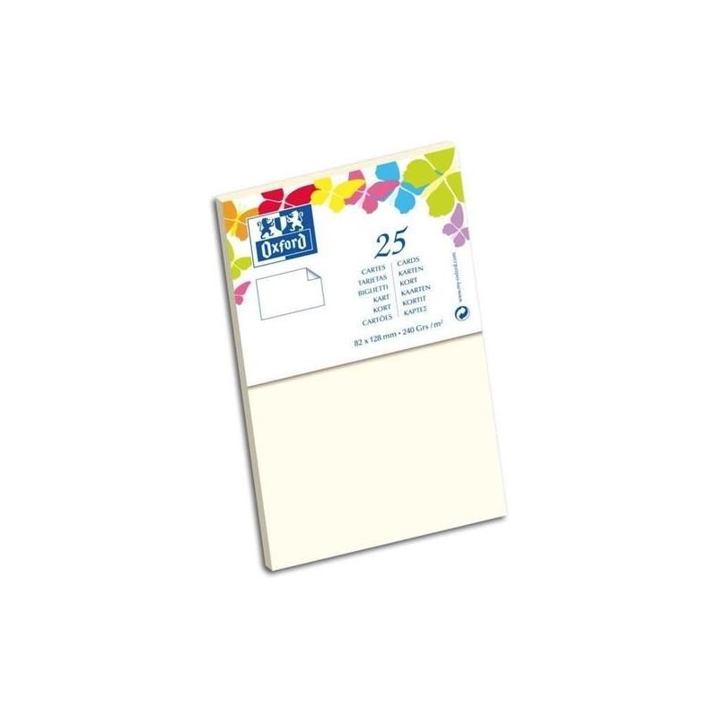 Oxford Paquet De 25 Cartes 82X128 Vanille 240G