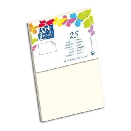 Oxford Paquet De 25 Cartes 82X128 Vanille 240G