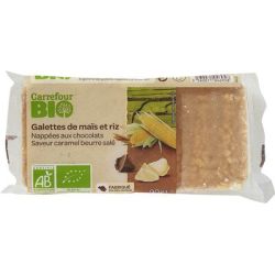 Carrefour Bio 90G Galettes De Riz Et Maïs Nappées Au Caramel Crf
