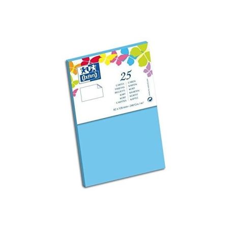 Oxford Paquet De 25 Cartes 12,8 Cm X 8,2 0,7 240G Bleu Lagon