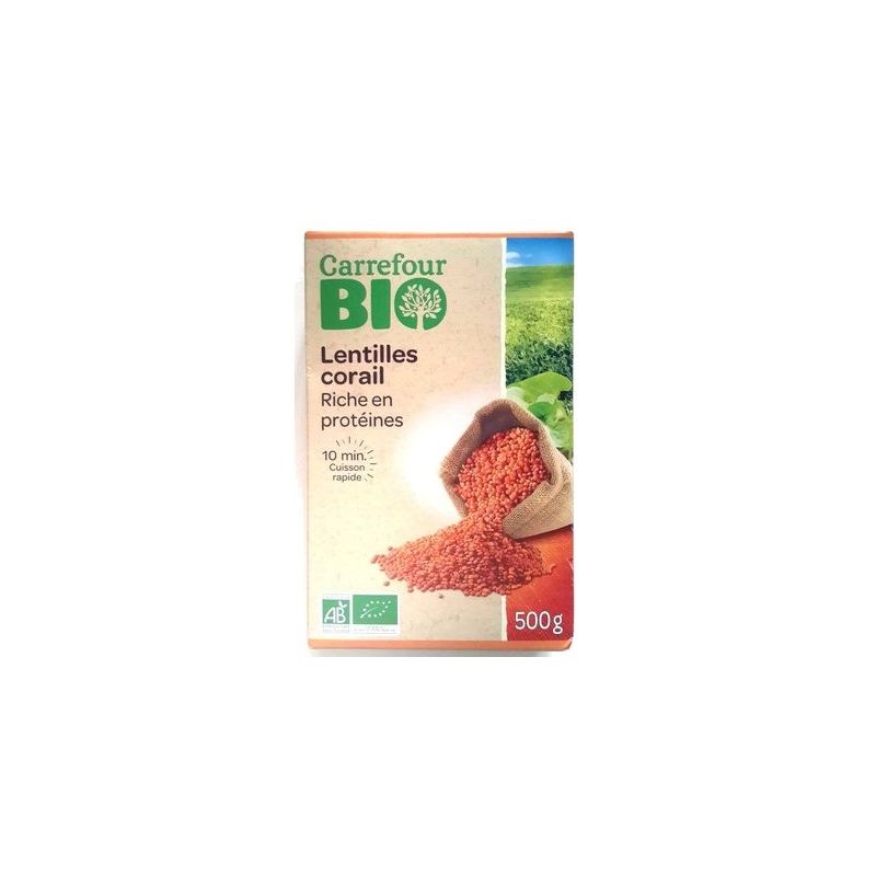 Carrefour Bio 450G Lentilles Corail Crf
