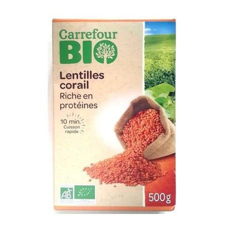 Carrefour Bio 450G Lentilles Corail Crf