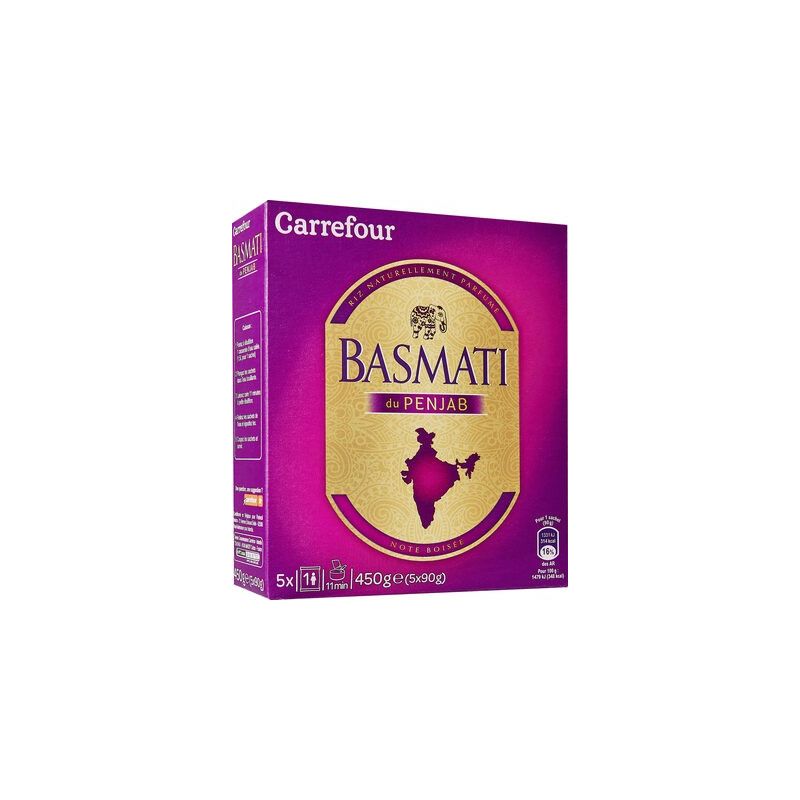 Carrefour 5X90G Riz Basmati Du Penjab Crf