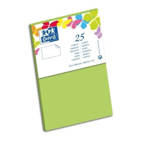 Oxford Paquet De 25 Cartes 12,8 Cm X 8,2 0,7 240G Vert