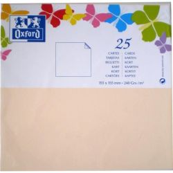 Oxford Paquet De 25 Cartes 12,8 Cm X 8,2 0,7 240G Vanille