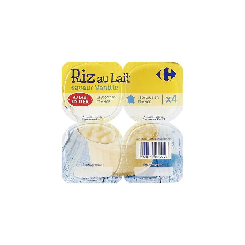 Crf Classic 4X115G Riz Au Lait Saveur Vanille