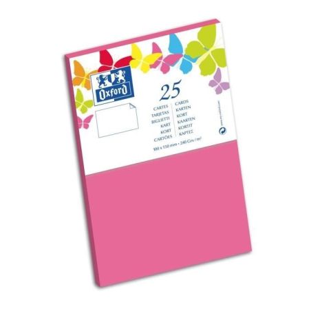 Oxford Paquet De 25 Cartes 15 Cm X 10 0,7 240G Rose