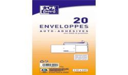 Oxford Paquet De 20 Enveloppes Auto-Adhésives Pré-Casées 22 Cm X 11 0,8 80Gr