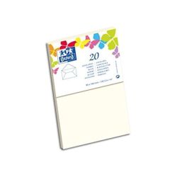 Oxford Paquet De 20 Enveloppes Gommée 14 Cm X 9 1,5 120G Vanille