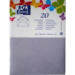 Oxford Paquet De 20 Enveloppes Gommée 14 Cm X 9 1,5 120G Parme