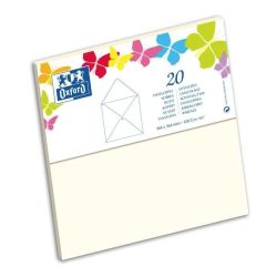 Oxford Paquet De 20 Enveloppes Gommée 120G 16,4 Cm X 1,5 Vanille