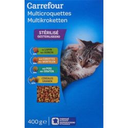 Carrefour 400G Croquette Lapin Carottes Poisson Cereales Chat Crf