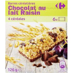 Carrefour X6 Barre Choco Raisin Crf