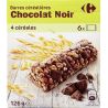 Carrefour 126Gx6 Barre Cereal.Choco Noir