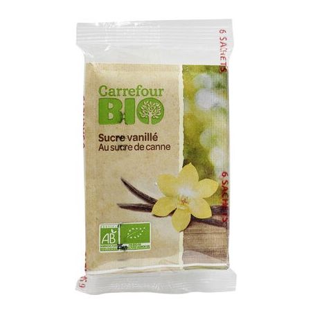 Carrefour Bio 6X7.5G Sucre Vanille Crf