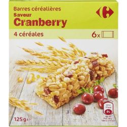 Carrefour 125G Barres De Céréales Cranberries Crf