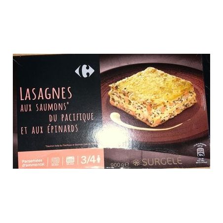 Carrefour 900G Lasagne Saumon Epinar.Crf