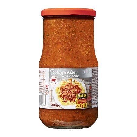 Carrefour 780G Sauce Bolognaise Max Viande Crf