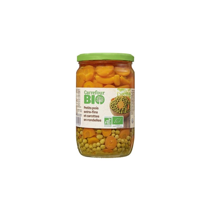 Carrefour Bio 72Cl Pet.Pois Carottes Crf