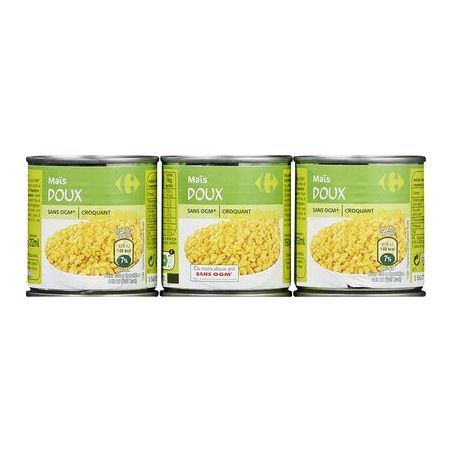Carrefour Lot3X1/4 Mais Doux