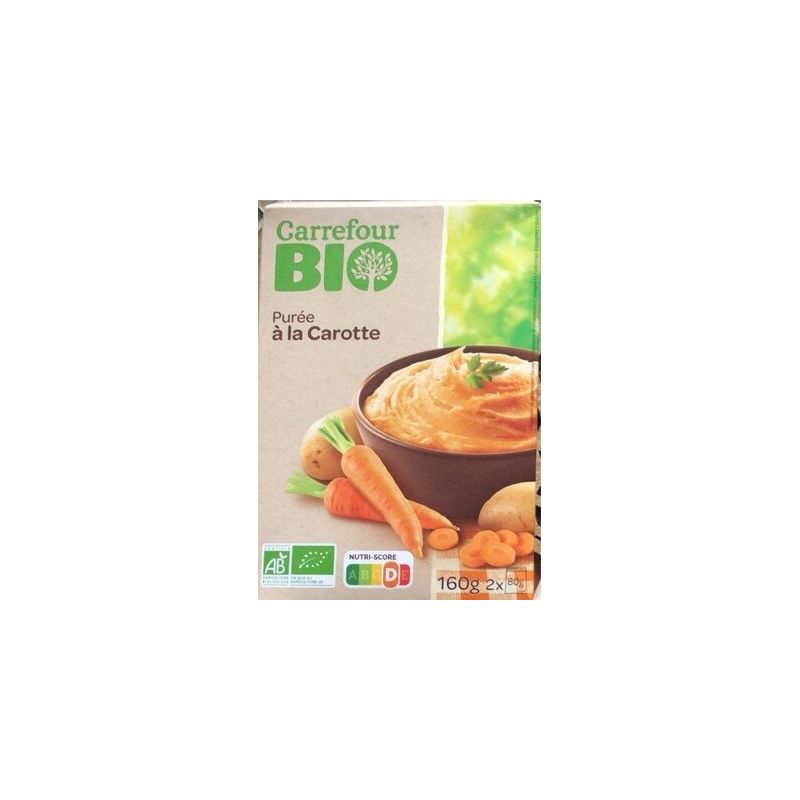 Carrefour Bio 2X80G Puree Carotte Crf