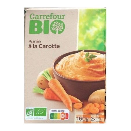 Carrefour Bio 2X80G Puree Carotte Crf