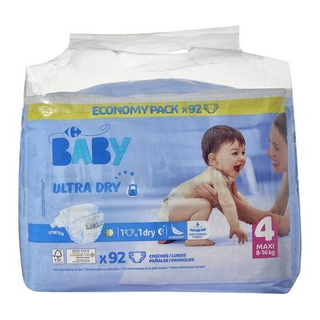 Couches bébé taille 3 : 4-9 kg ultra dry CARREFOUR BABY