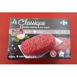 Crf Cdm 8X125G Steaks Hachés Façon Bouchére 15%Mg