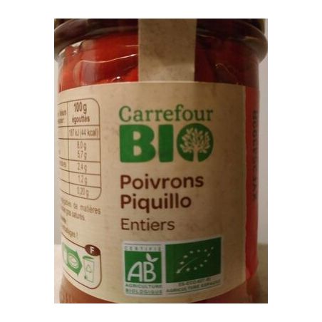 Carrefour Bio 212Ml Piquillo Ent Crf