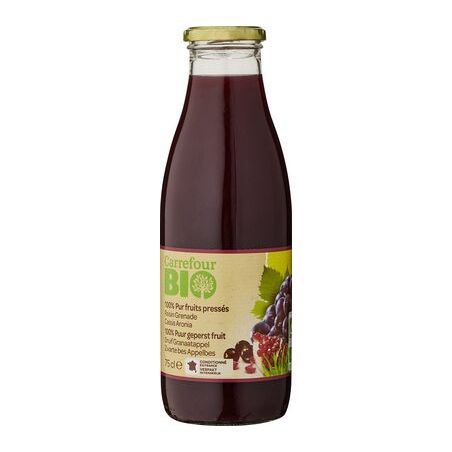 Carrefour Bio 75Cl Bocal Pur Jus De Grenade/Cassis Crf