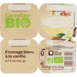 Carrefour Bio 4X100G Fromage Blanc Vanille Crf