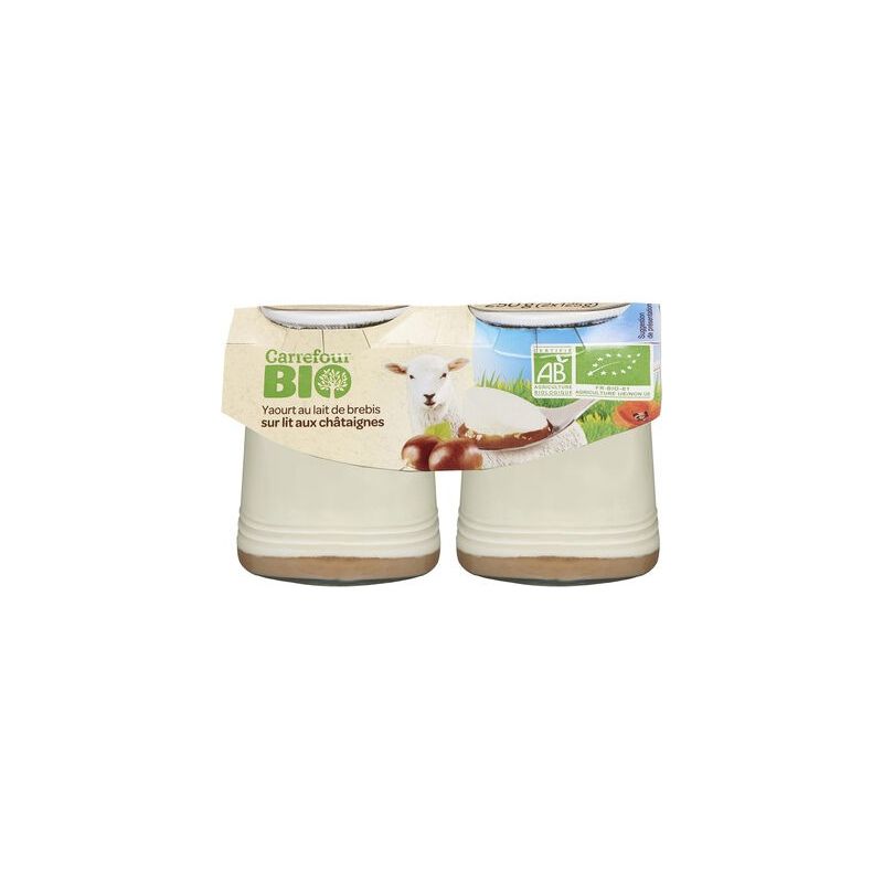 Carrefour Bio 2X125G Yaourt De Brebis Sur Lit Chtaigne Crf