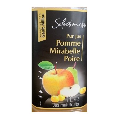 Carrefour Selection Pet 1L Jus De Fruits Pomme/Mirabelle/Poire Crf