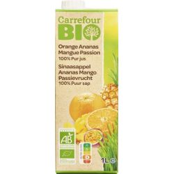 Carrefour Bio 1L Pur Jus D'Orange/Ananas/Mangue/Passion Crf