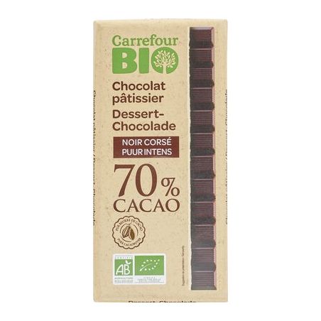 Carrefour Bio 200G Dessert Noir Corse 70% Crf