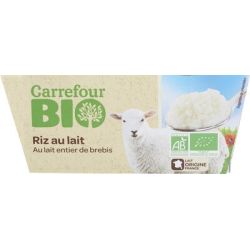Carrefour Bio 2X140G Riz Au Lait De Brebis Crf