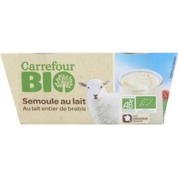 Carrefour Bio 2X140G Gateau De Semoule Nature Au Lait Brebis Crf
