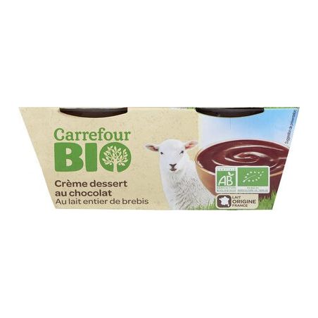 Carrefour Bio 2X100G Crème Au Chocolat Lait De Brebis Crf