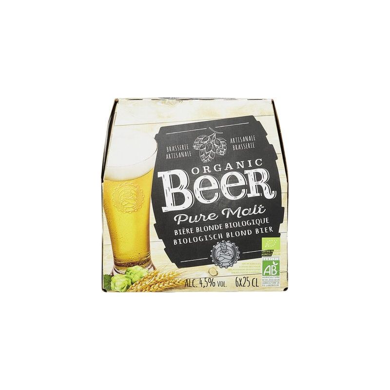 Carrefour Ble 6X25Cl Pure Malt Org Beer