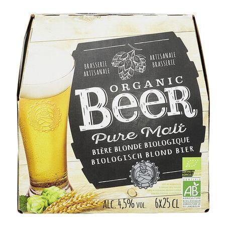 Carrefour Ble 6X25Cl Pure Malt Org Beer