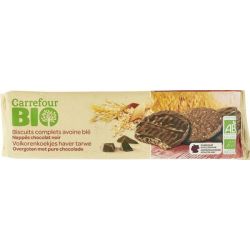 Carrefour Bio 200G Biscuits Complets Avoine Ble Chocolat Noir