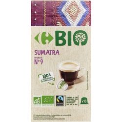 Carrefour Bio 10 Capsules De Cafe Sumatra N9 Crf